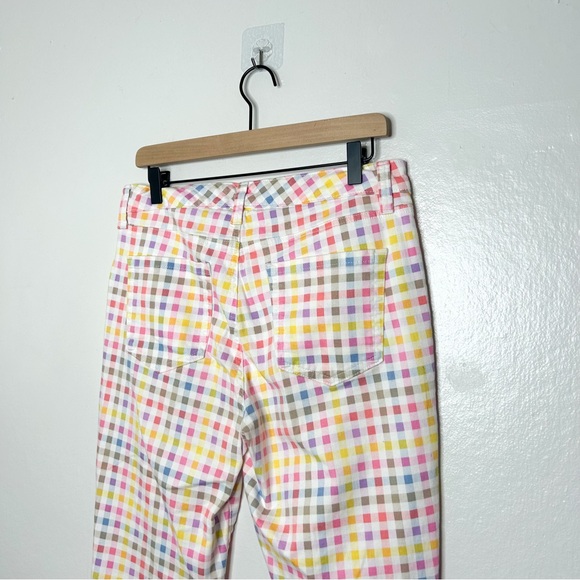 Charter Club Bristol Colorful Gingham Plaid Print Capri Jeans Pants 10 - Picture 6 of 8